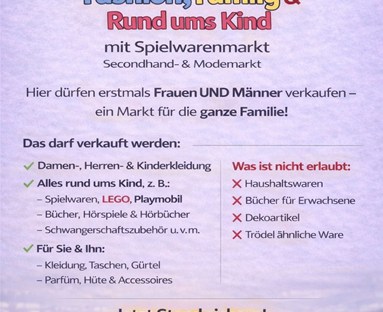 Markt Hennef, Mehrzweckhalle "Meiersheide" Fashion, Family & Rund ums Kind mit Spielwaren